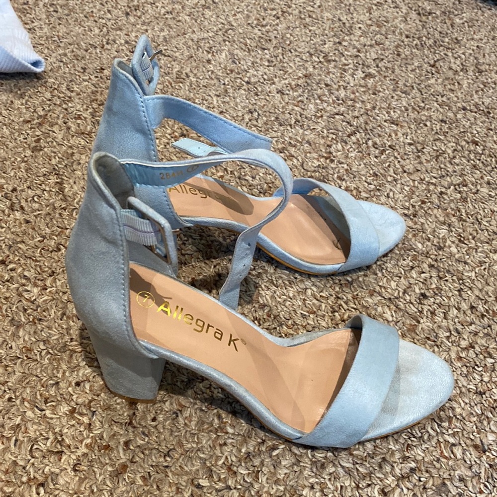 Baby Blue Suede Heels